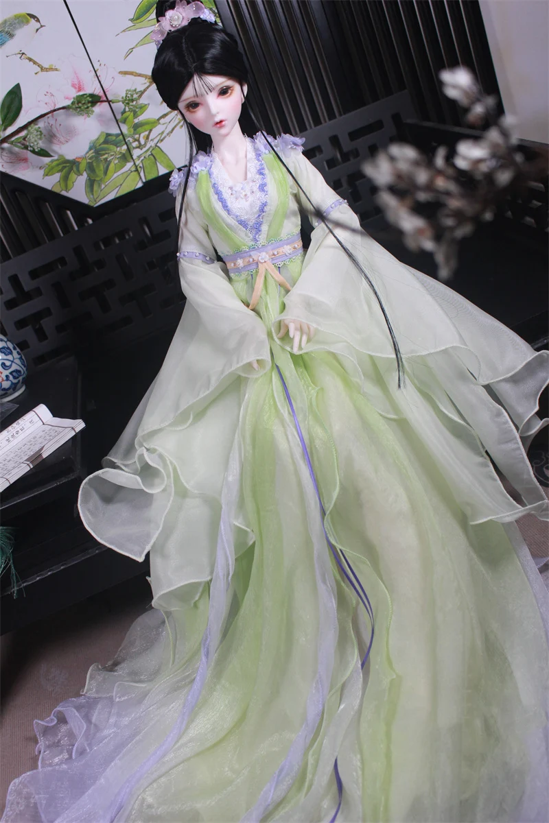 1/4 1/3 Scale  Ancient Costume BJD Clothes Chinese Hanfu Fairy Long Dress For BJD/SD MSD SD13 Big Girl Doll Accessories A1886