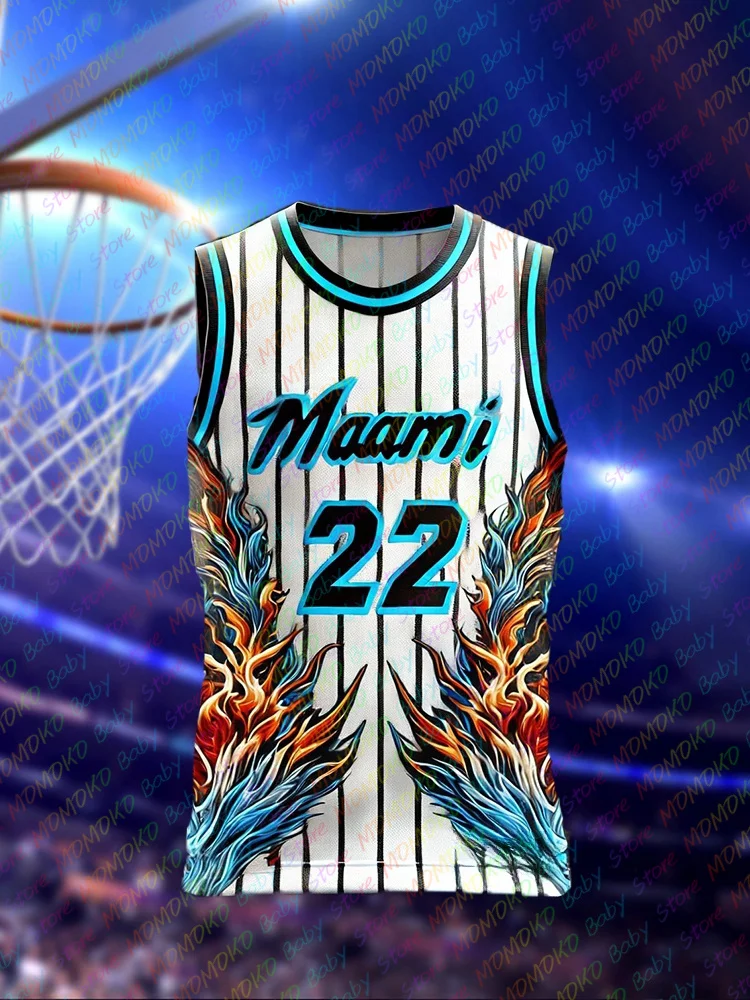 2024 New Arrivals Children\'s Basketball Jersey Miami Special Edition Basketball Vest Fans Kit Adult Kid Training Uniform Tee Top