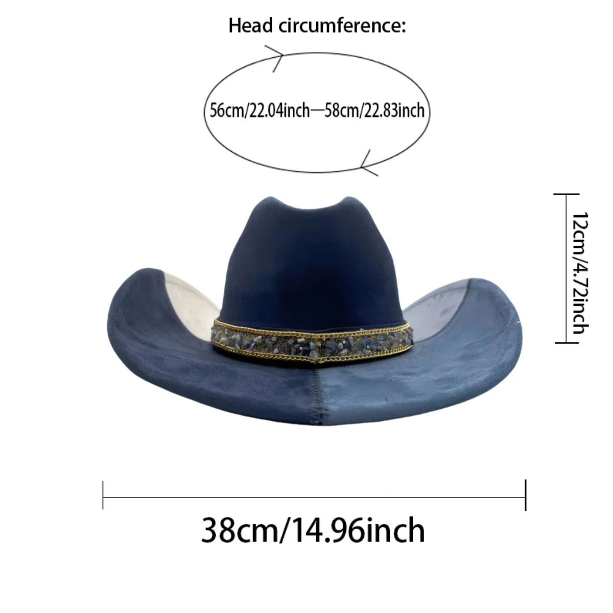 HongLuan Glitter Costume Cappello Adulto e Cappelli da Cowboy Strass per Donna, Cowboy Cosplay Accessori Femminili e Berretto da Cowgirl