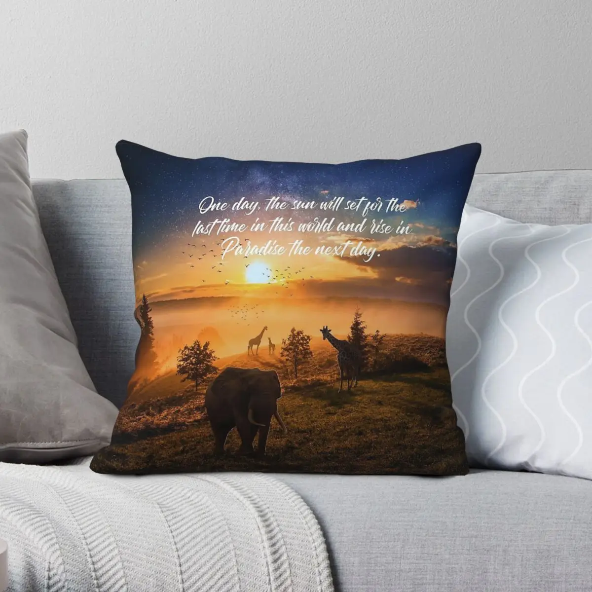 

Sunrise In Paradise Jehovah Square Pillowcase Polyester Linen Velvet Pattern Zip Decorative Throw Pillow Case Home Cushion Cover