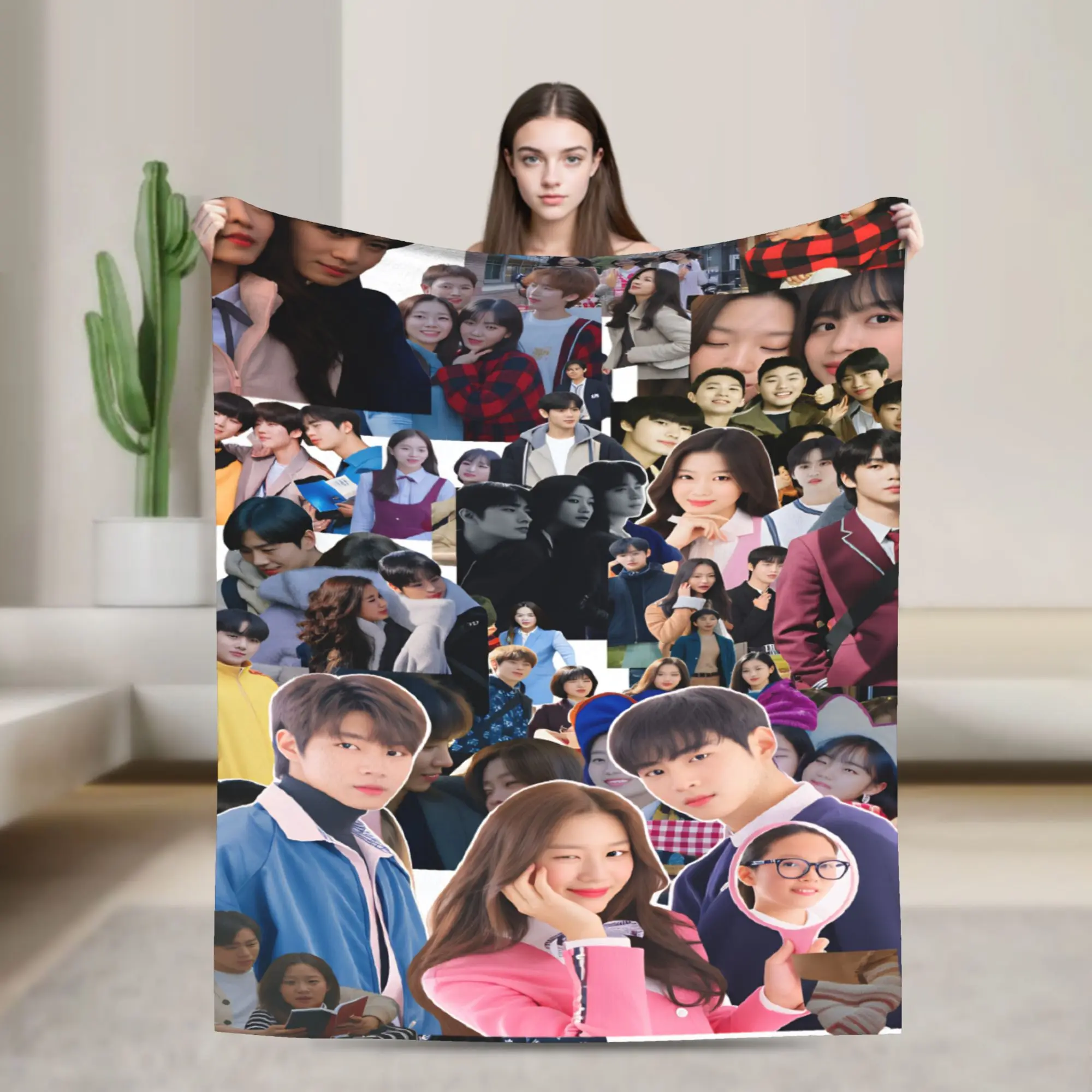 True Beauty  Soft Warm Blanket Cha EunWoos  Children Plush Throw Blanket Street Trend Outdoor Flannel Bedspread Sofa Bed Cover