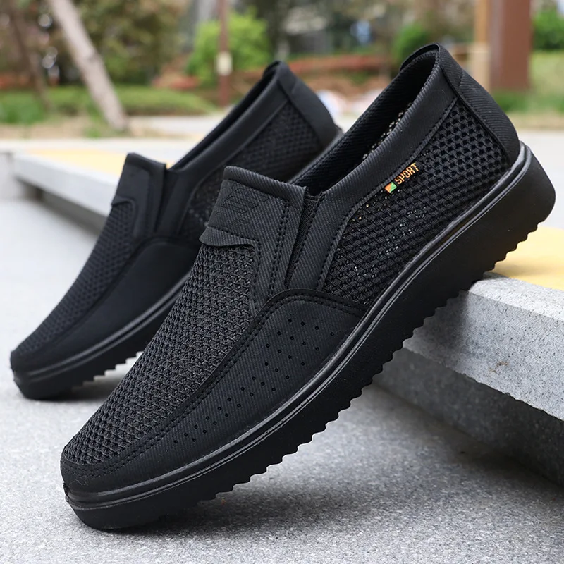 Large-sized Men's Shoes Mesh Gauze New Men's Cloth Shoes Summer Breathable Slipon Men Shoes Leisure Polyurethane Male Sandals