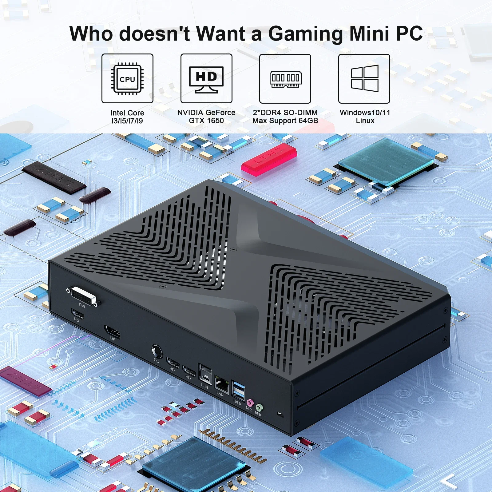 Sell Gamimg DesKtop Computer I7 9700F Cool Fan Home Min Tiny Itx Oem Gaming Mini PC