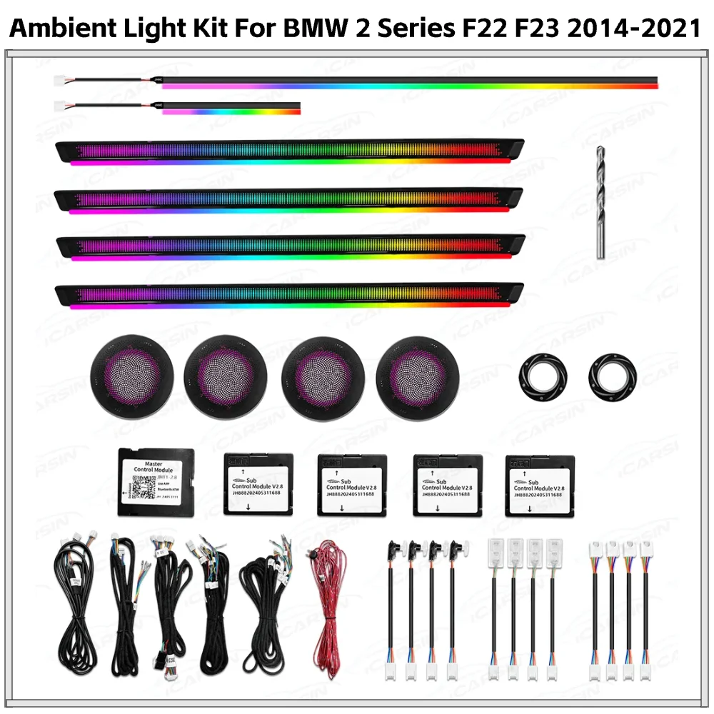 

APP Control Dynamic Colorful Ambient Light for BMW 2 Series F22 F23 2014-2021 Interior LED Lighting Trim