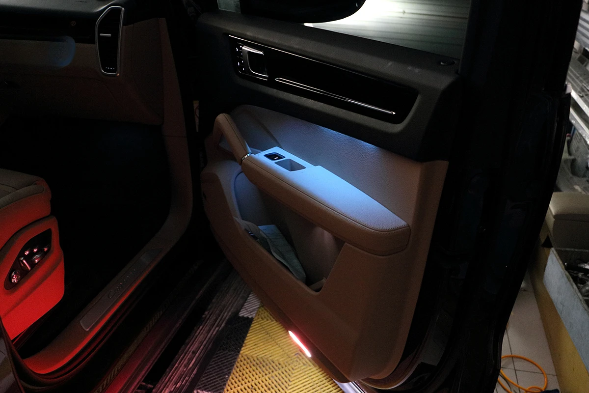 لبورشه كايين 9Y0 9YA شرائط ليد جو الهواء الداخلية LED الإضاءة المحيطة ضوء الباب 2018-UP #5