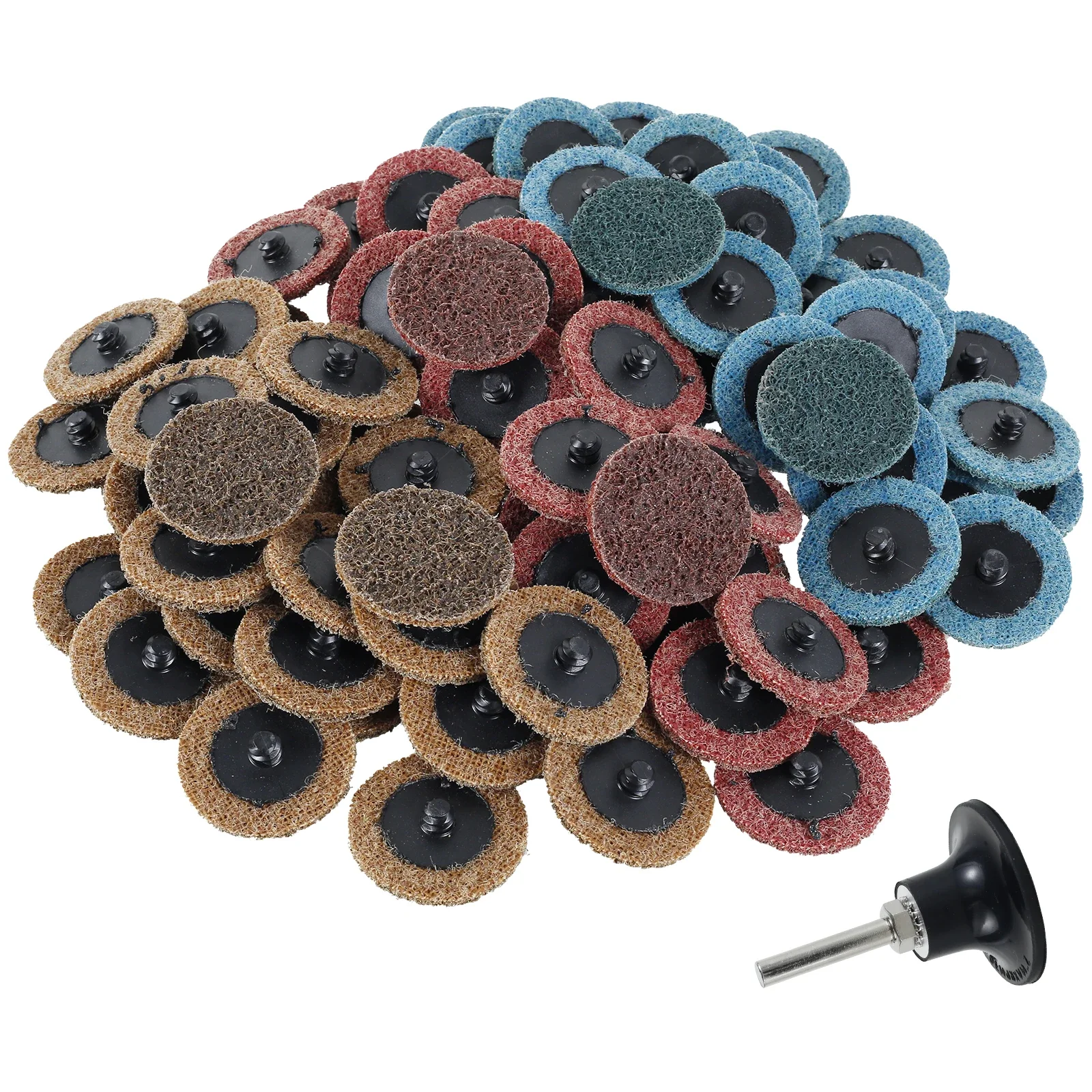 

90Pcs Nylon Sanding Discs Set 2inch Quick Change Die Grinder Sanding Wheel with 1/4inch Holder Fine Medium Coarse Wear-Resistant