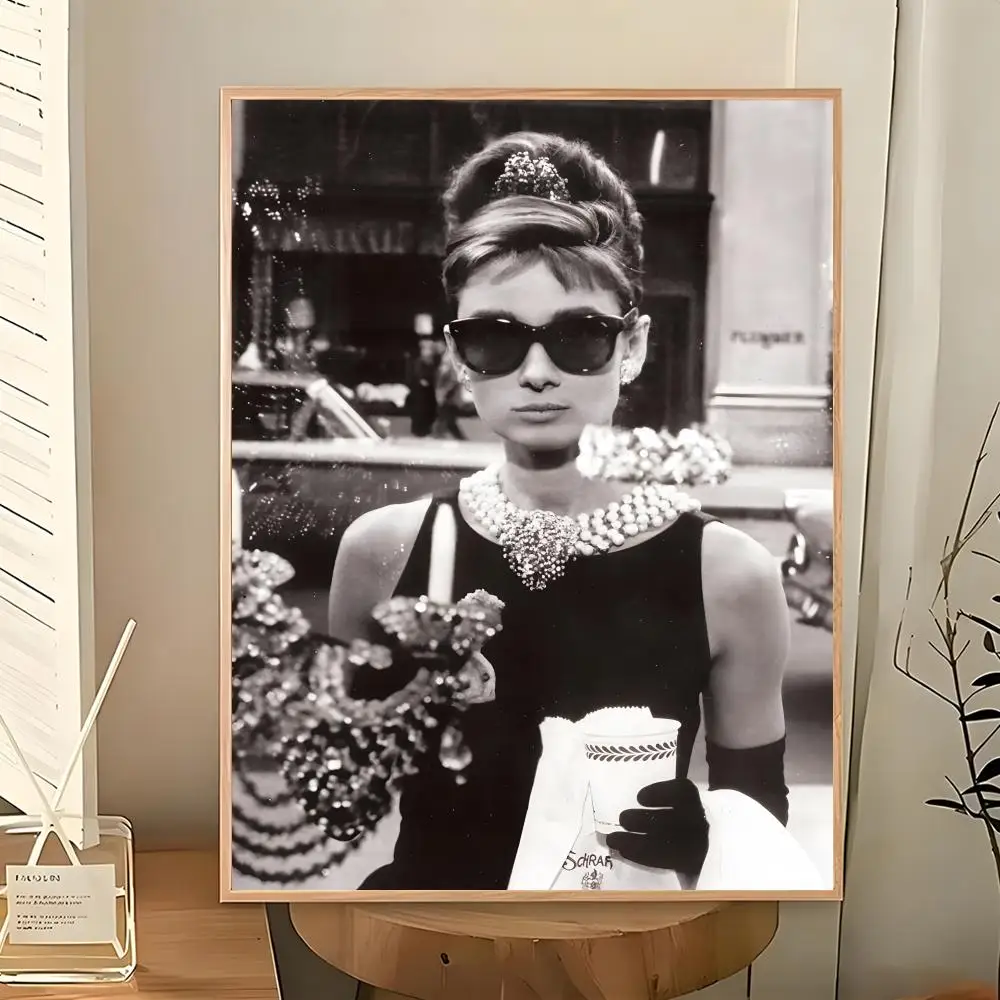 Elegant Timeless Actress A-Audrey Hepburn Poster Wall Art Painting for Living Room Home Decoration and Holiday Gifts