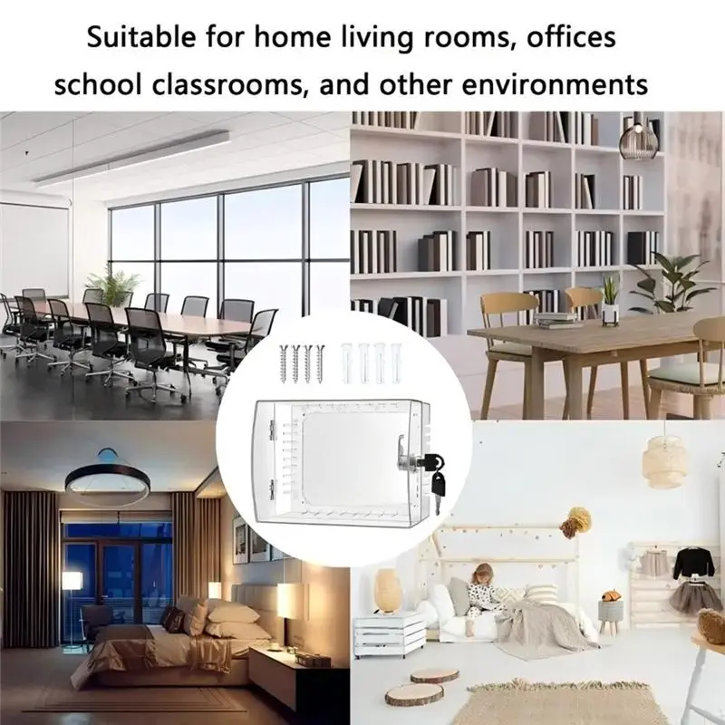 [NEW!A47U】 For Thermostat Lock Box With Key, Covers For Wall-Mounted AC Units- Includes Key, Fits Standard 5In H X 7In W Or Smal
