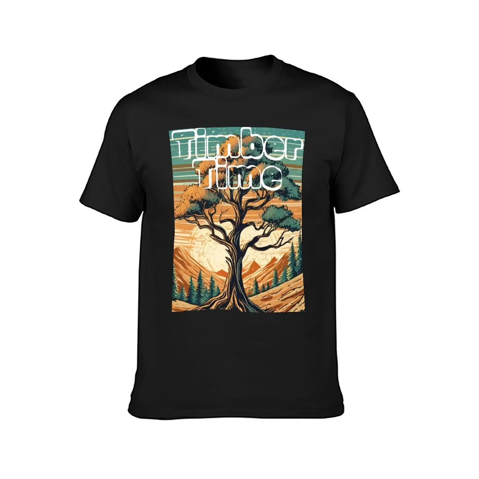 Vintage Timber Time - Retro Tree Design T-Shirt sports fans for a boy graphic t shirts shirts men