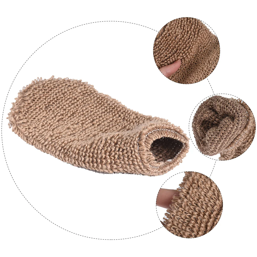 

2Pcs Glove Type Wash Towels Bathing Gloves for Exfoliation Back Massage Deep Cleansing Brown Bath Mitten Glove Type Wash Towels