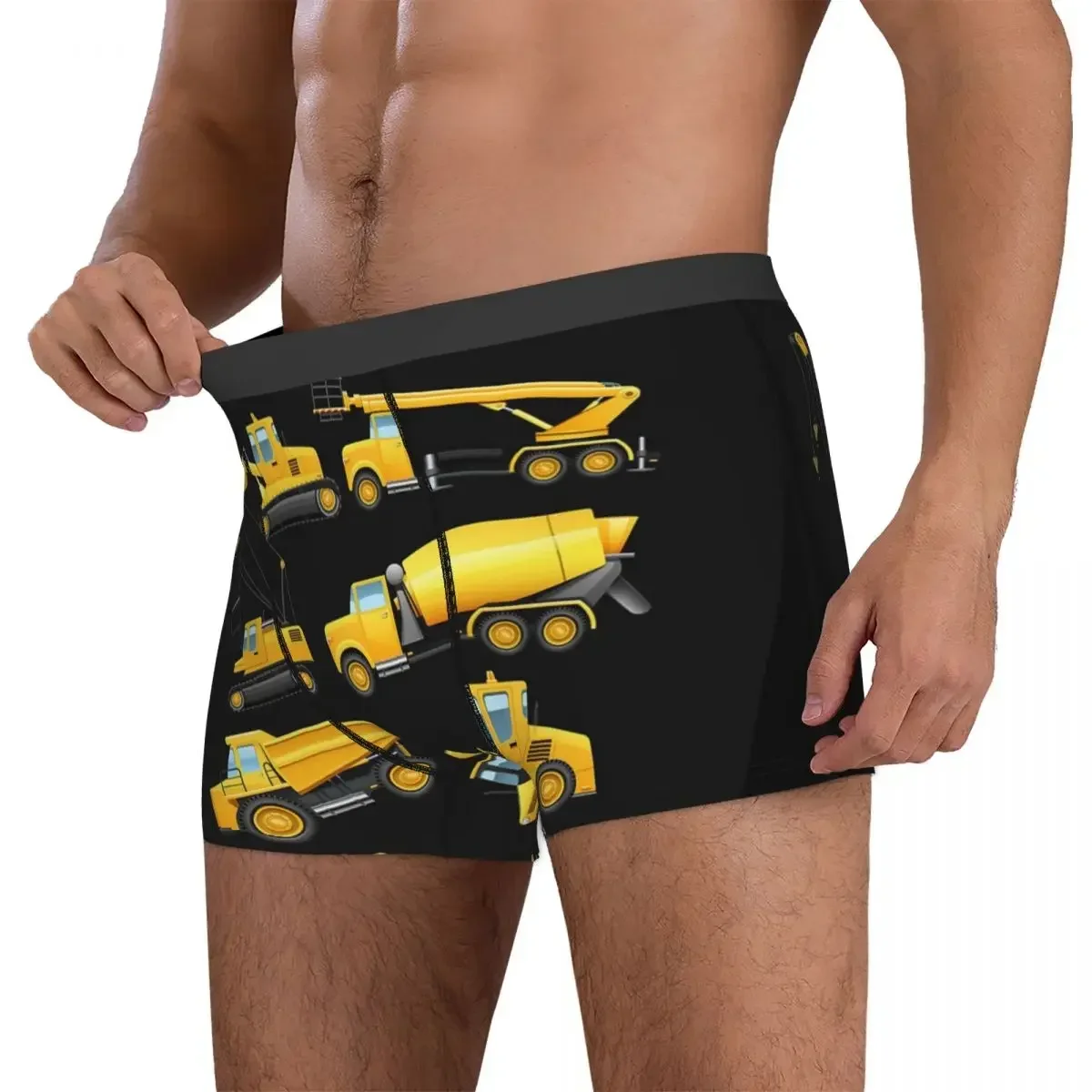 Boxer Underpants Shorts Construction Truck Excavator (19) Panties Male Comfortable Underwear for Homme Man Boyfriend Gift