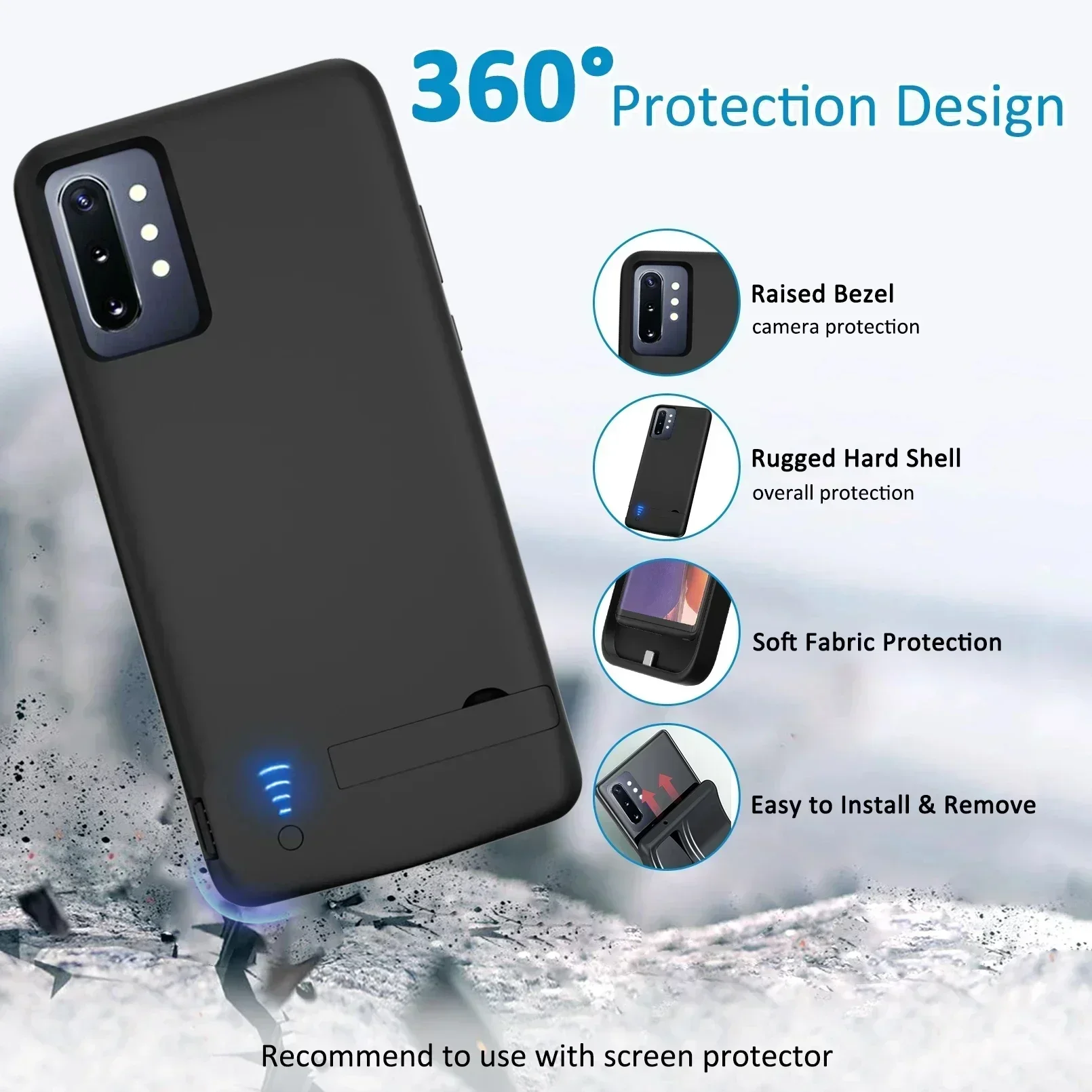 10000mAh Battery Charger Case for Samsung Galaxy S20 S21 Series Charging Case Power Bank Mobile Power Charging Phone Case