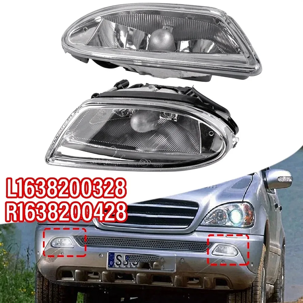Pair Car Fog Light Lamp Without Bulb LH+RH For Mercedes Benz W163 ML ML350 ML500 ML430 ML320 ML55 AMG 1638200428 1638200328
