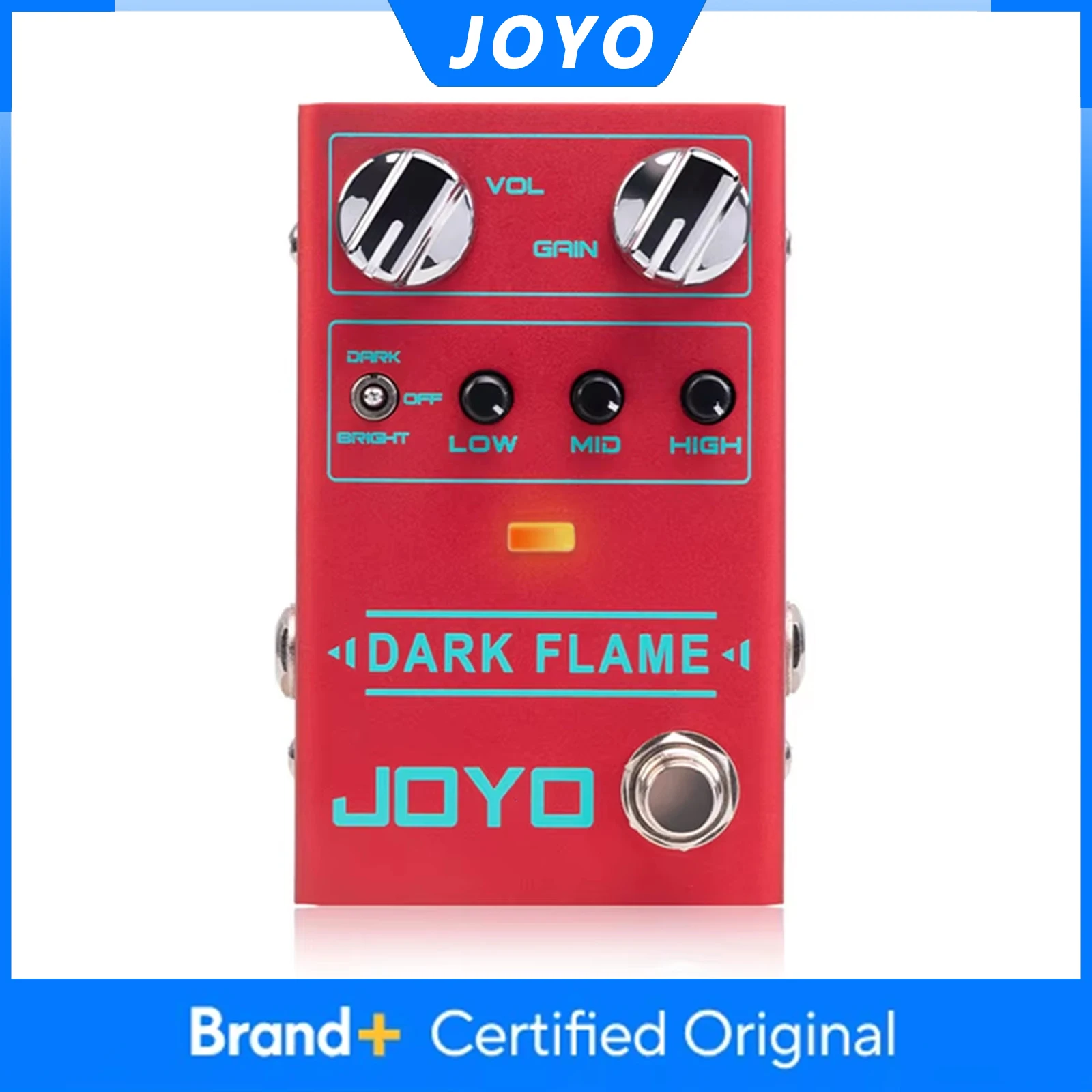 JOYO R-17 Dark Flame Modern Metal High Gain Distortion Pedal 3 Band EQ Multiple Tones Guitar Pedal for Guitar Riffs and Solos