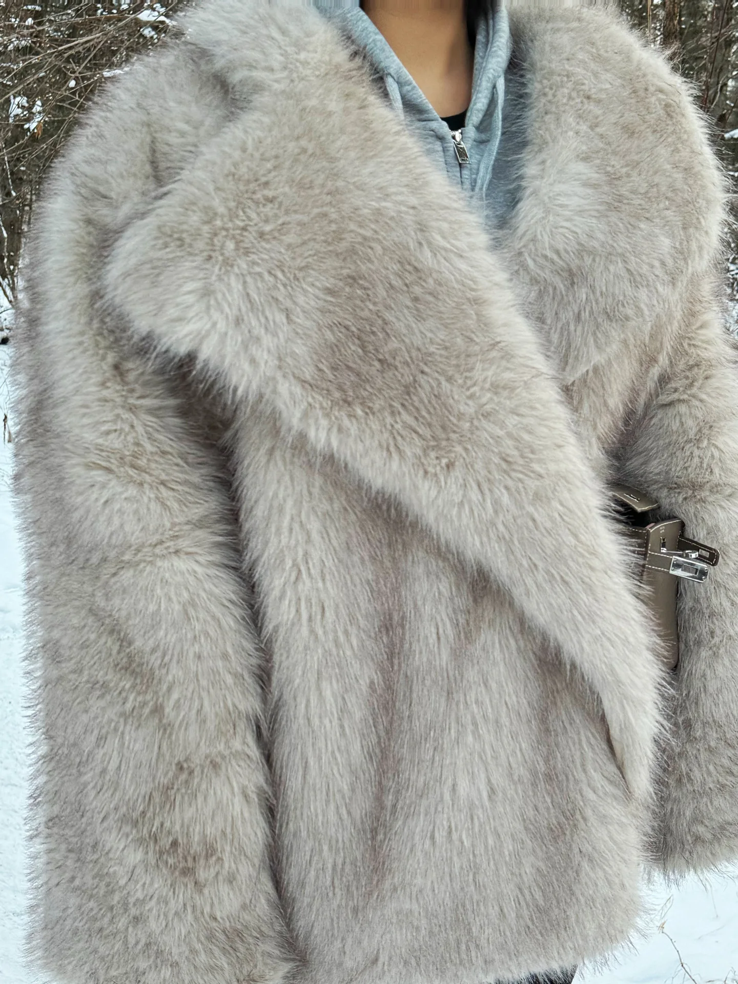 フェイクファー裏地付きコート レディース 快適なラベンダー イベント 女性 OL グラデーション染め アバンギャルド ベルト レトロ パファー ストレッチ トレンド