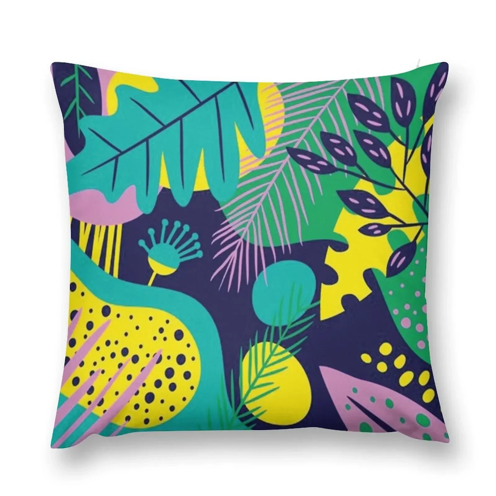 

Green Neon Abstract Leaves Throw Pillow Plaid Sofa Luxury Pillow Case Cushions Cover pillow