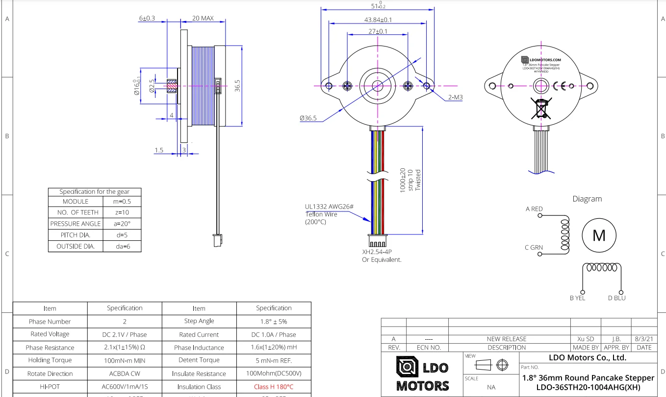 Imagem -02 - Stealthburner Voron 2.4 Ldo Nema14 36 mm Panqueca Motor Ldo36sth201004ahg Voron 2.4 Impressora 3d Extrusora