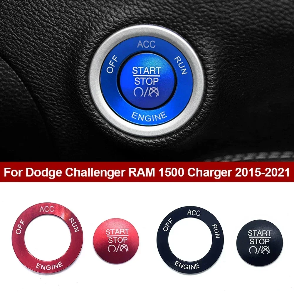 For Dodge Challenger Charger Ram Durango Car Engine Start Stop Button Cover Switch Ignition Ring Decor Car Sticker Accessories view 5