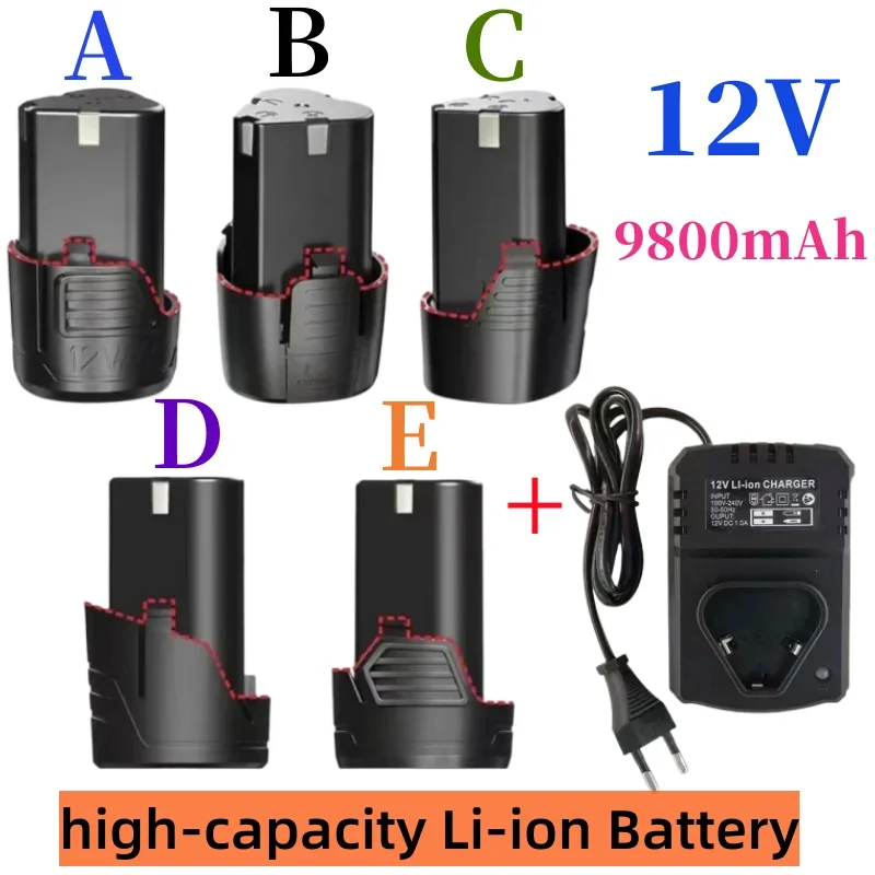 100% Original 12V 9800mAh Universal Rechargeable Battery for Power Tools Electric Screwdriver Electric Drill Li-ion Battery