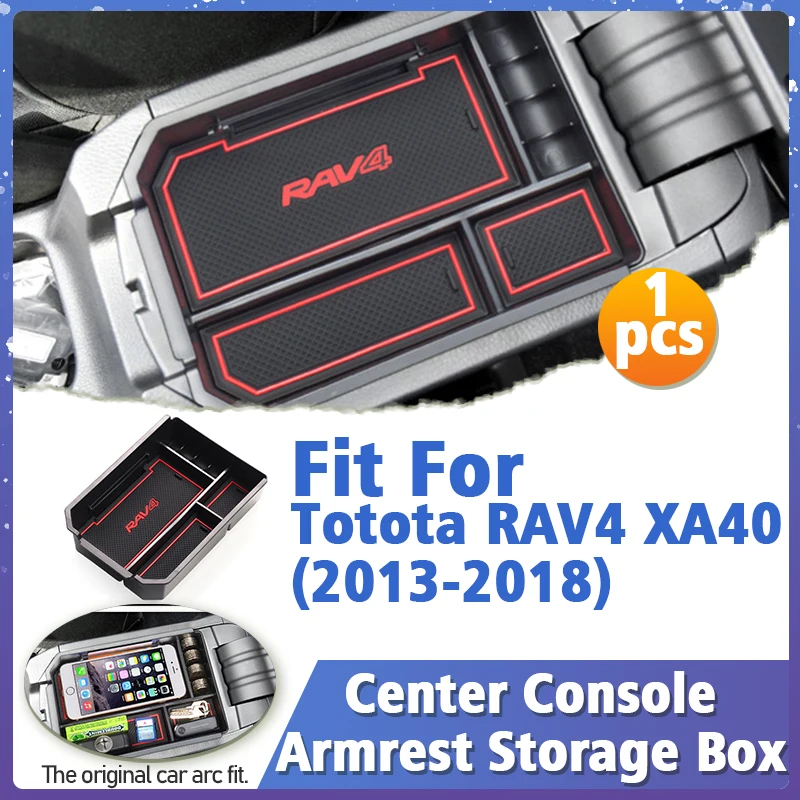 Для Toyota RAV4 XA40 CA40 2013 2014 2015 2016 2017 2018 автомобильный центральный подлокотник ящик для хранения органайзер лоток аксессуары