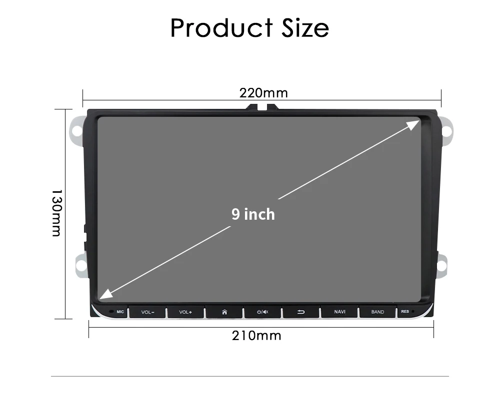 9" Hizpo 2Din Android Auto Autoradio für VW Volkswagen Golf Passat B6 B7 Skoda Seat Octavia Polo Tiguan RDS DSP GPS 4G CarPlay – Detail 30