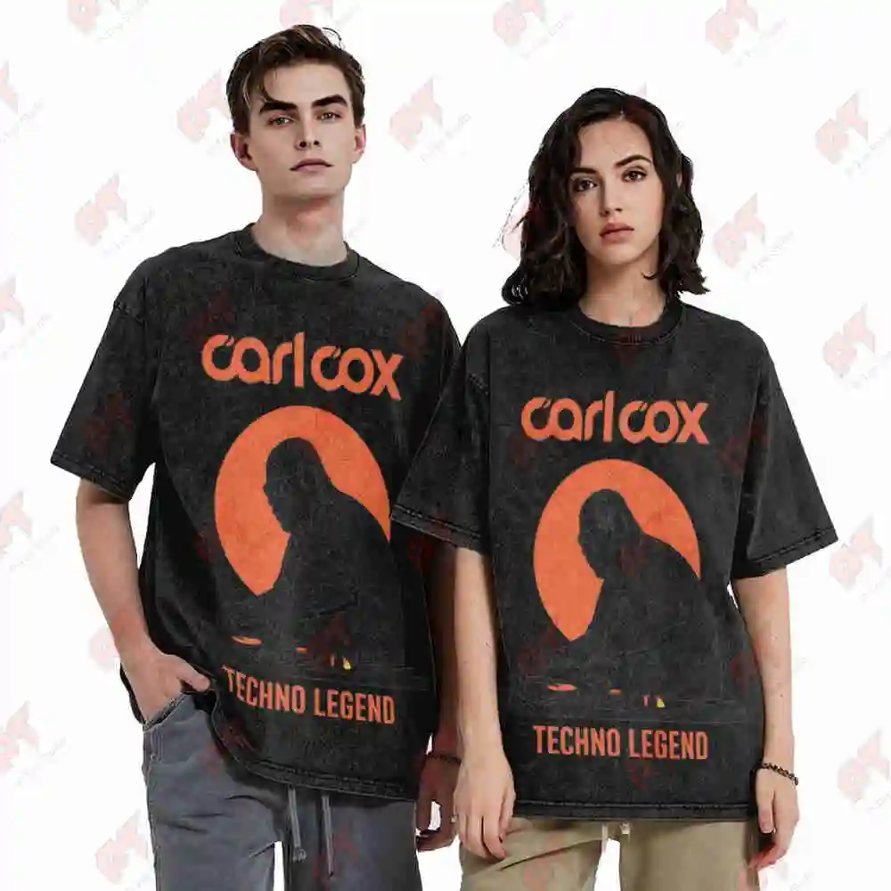 Carl Cox Techno Legend DJ Turntable Vintage Washed Tee Pure Cotton T-Shirt - view 5