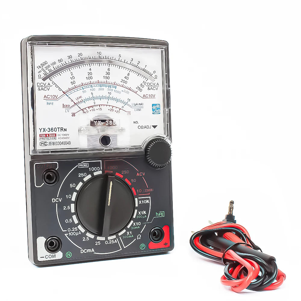 YX-360TRN التيار المتناوب/تيار مستمر Multımetro Analógico Com Caneta de Teste 1000 فولت بونتيرو Portátil Medidor Analógico Multıمترو فولتيميترو أمبير