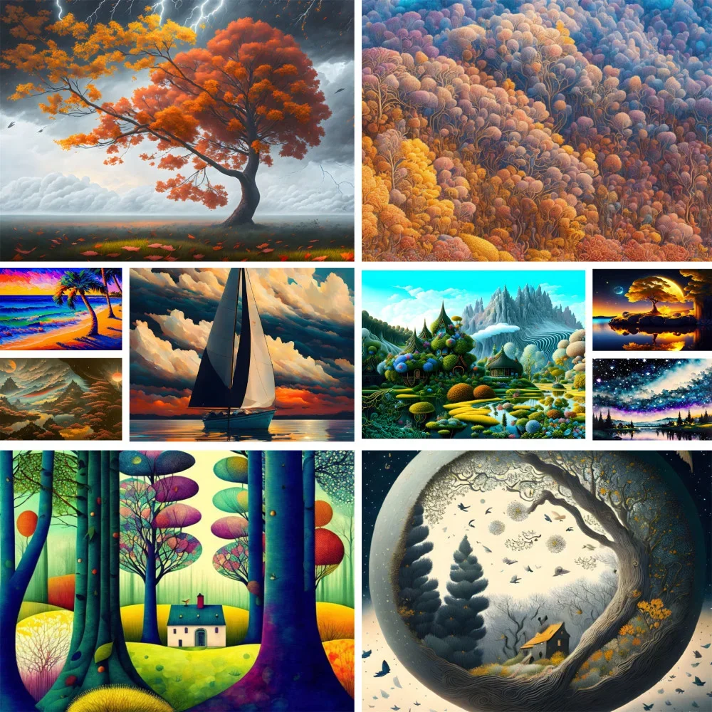 

585336 Nature Landscape DIY Paint By Numbers Package Oil Paints 50*70 Canvas Pictures Loft Wall Picture For Adults Handiwork