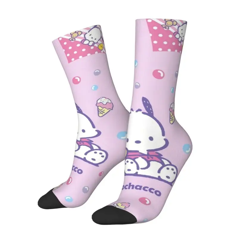 Custom Fun Men's Pochacco Sanrio Cartoon Dress Socks Unisex Comfortable Warm 3D Printing Crew Socks