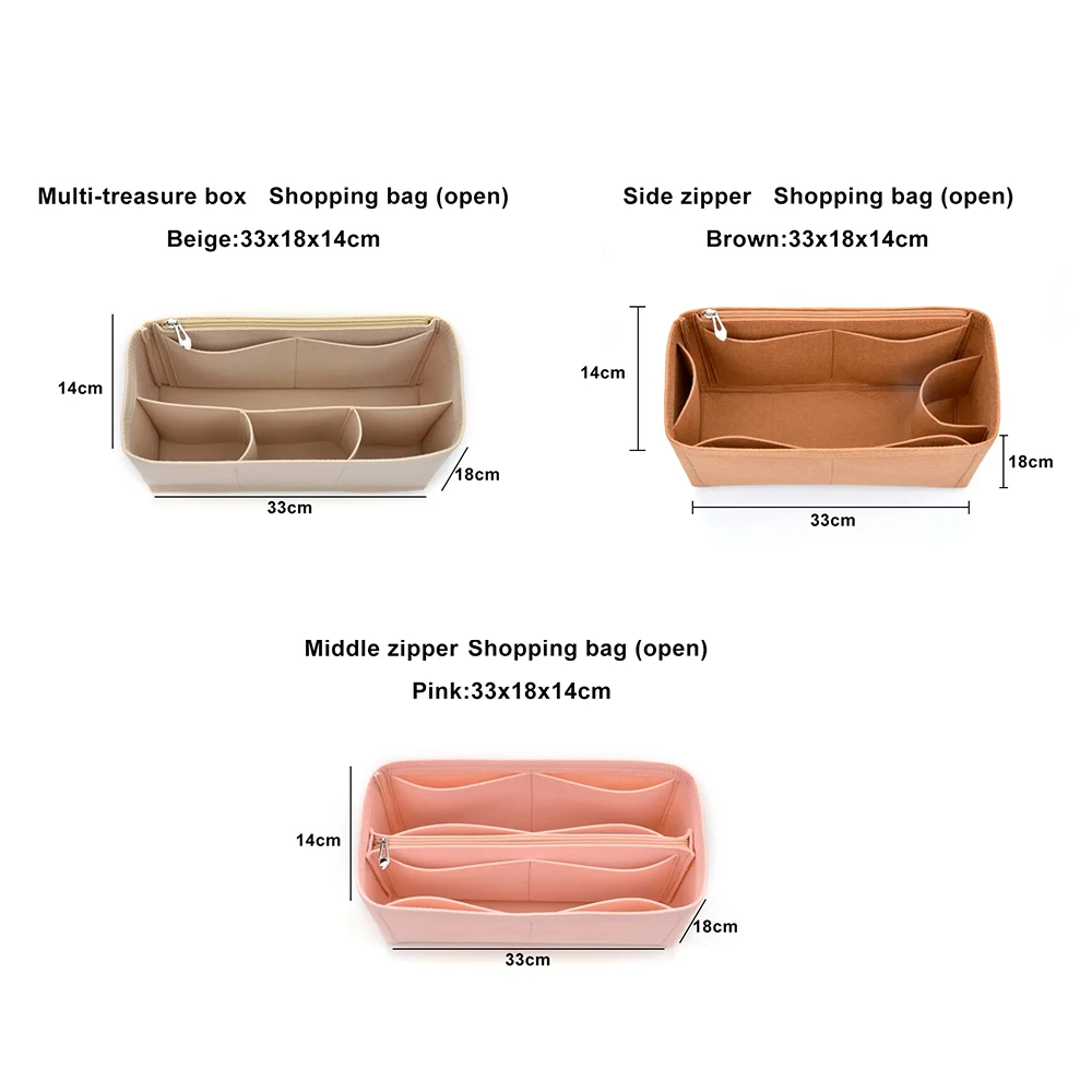 Сверхлегкий фетровый органайзер-вставка для дорожных сумок, сумка для хранения косметики нестандартного размера с гнездом для чехла для телефона, универсальное рождество