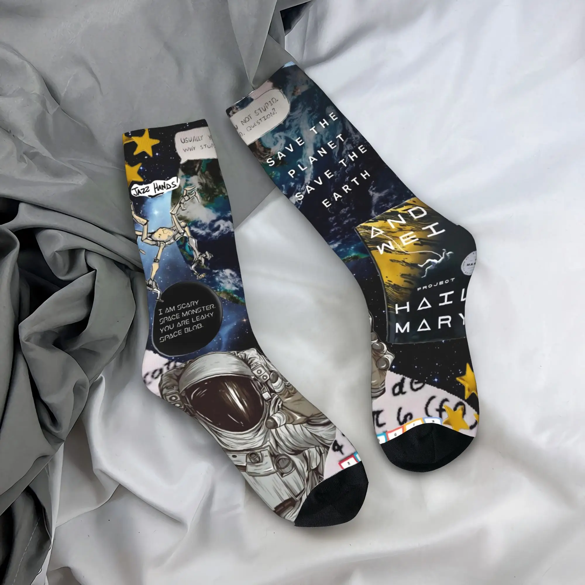 

Project Hail Mary Amaze Socks Men's Women's Polyester Casual Socks Hip Hop Spring Summer Autumn Winter Middle Tube Socks Gifts