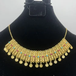 Vintage Real Gold Plated Necklace For Women Indian Kundan New Chunky Pendant Choker Decoration Man Chain Jewelry 2024 Trend