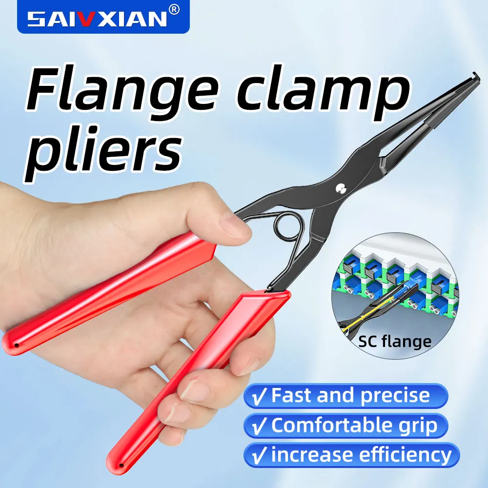 SAIVXIAN Flange Clamp Fiber Optic Plug & Unplug Tool Long Nose Pliers Suitable for SC/LC Patch Cord Fiber Optic Connector Tool