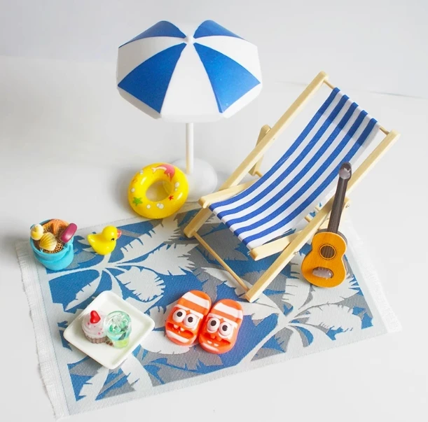 1:12 Dollhouse mini beach Miniature landscape decoration dollhouse summer set micro scene decoration props DIY Accessories