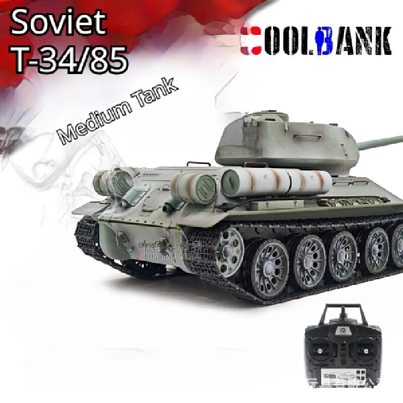 Coolbank Rc Tank T34 Infrared Battle Remote Control Tank Model With Sound Light Simulation Electric Vehicle