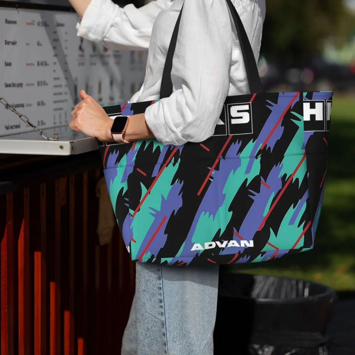HKS Advan JDM Beach Tote Bag Sport Gym Yoga Duffle Large Tote Bag Women Travel Bag Fitness bag