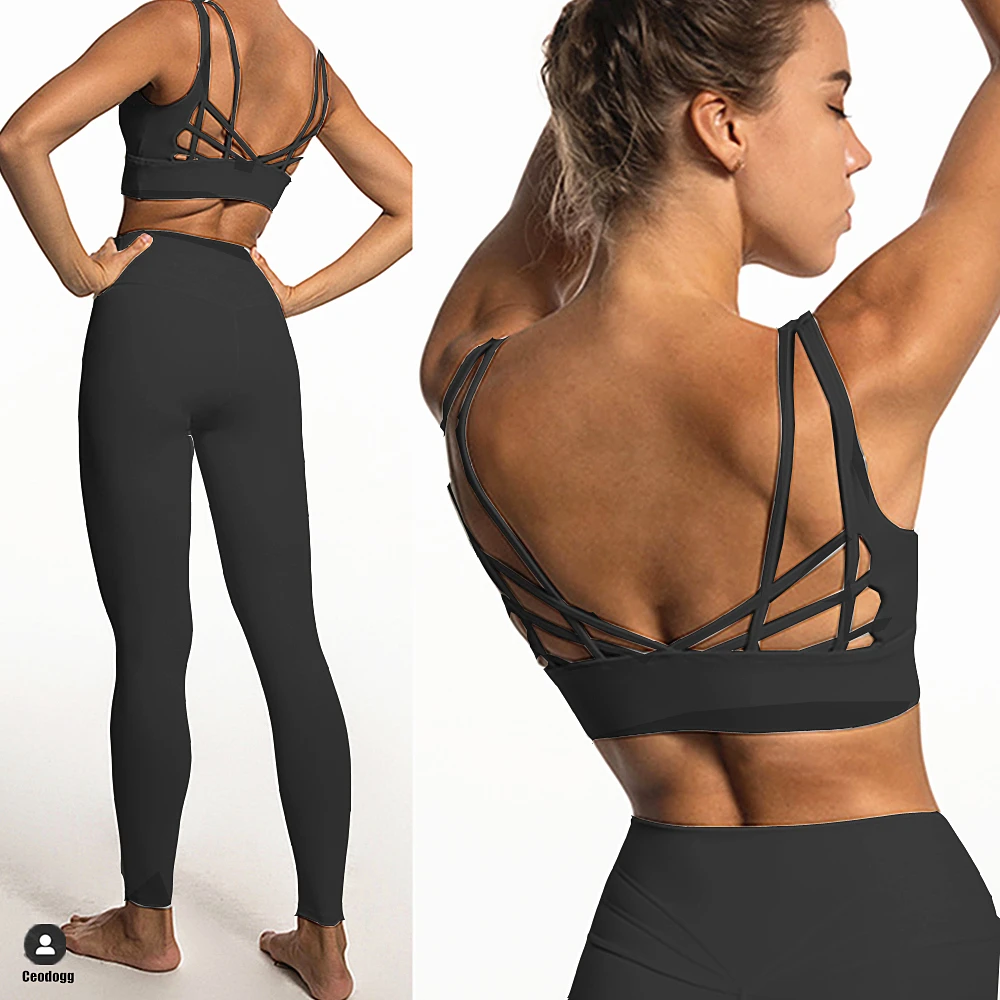 QK Summer Butterfly Back Yoga Set Women Leggings Running Yoga Suits Sportswear High Waist Fitness Sports Set Gym Suit New