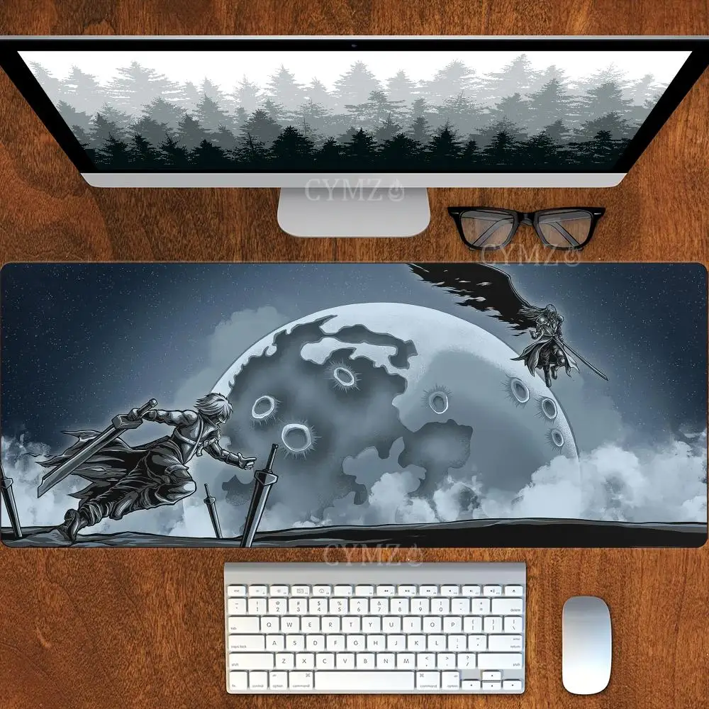 スタームーンサムライゲーミングマウスパッドデスクマットゲーミングマットゴム滑り止め耐久性のあるデスクアクセサリーキーボードデスクトップパッドマウスパッド