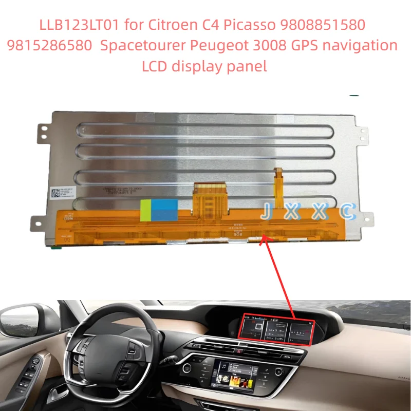 

LLB123LT01 Подходит для Citroen C4 Picasso 9808851580 9815286580 Spacetourer Peugeot 3008 GPS-навигация ЖК-панель дисплея