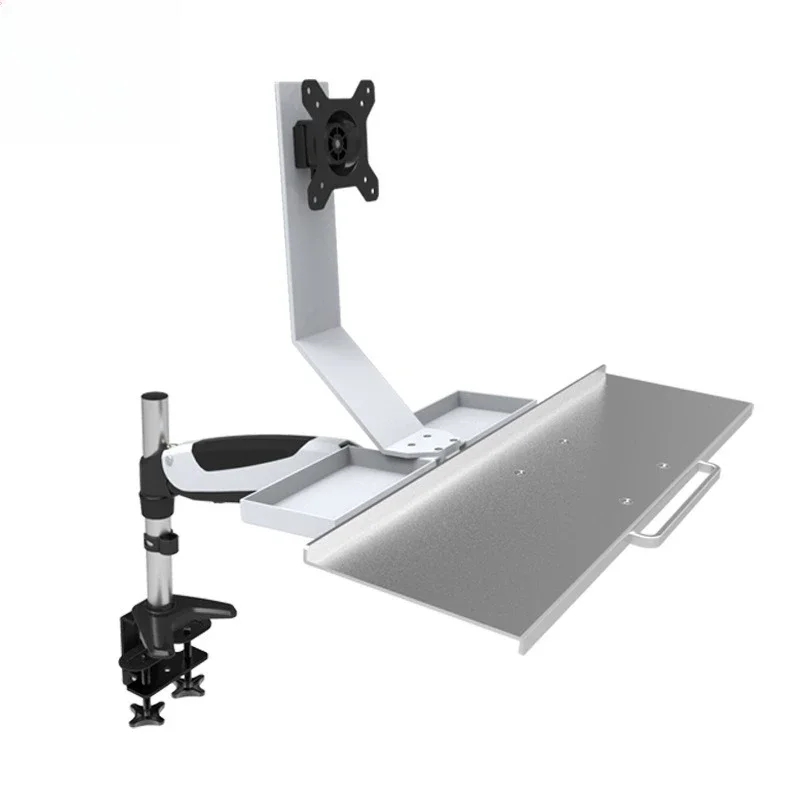 Monitor keyboard integrated bracket industrial computer desktop air pressure lifting aluminum alloy WS07 rotation