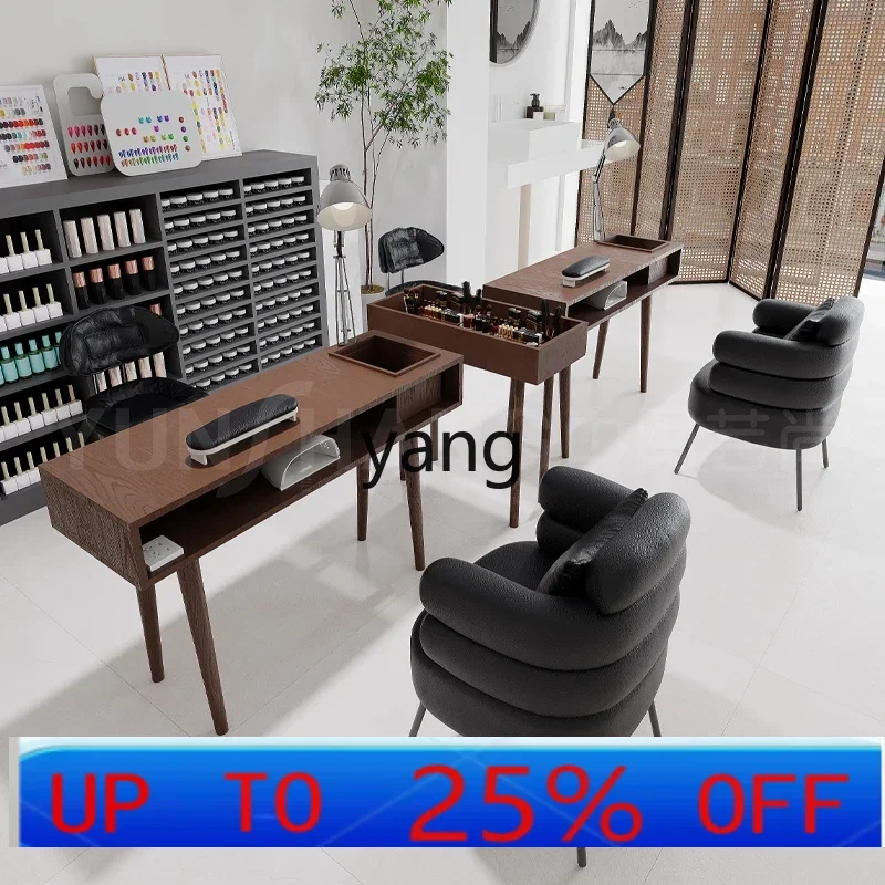 LMM solid wood manicure table and chair set antique style with vacuum cleaner socket manicure table sofa