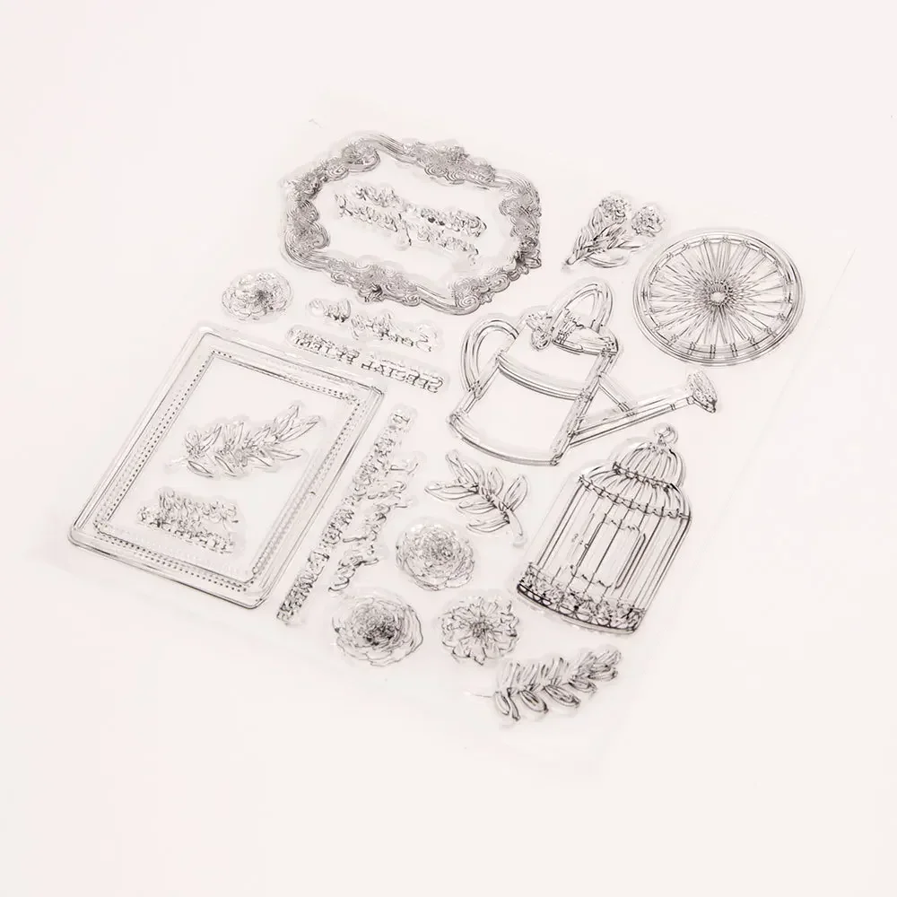 طوابع شفافة لصنع بطاقات الديكور وقصاصات ذاتية الصنع ، عيد ميلاد سعيد ، إرسال الحب ، أصدقاء مميزين ، زهرة الحديقة