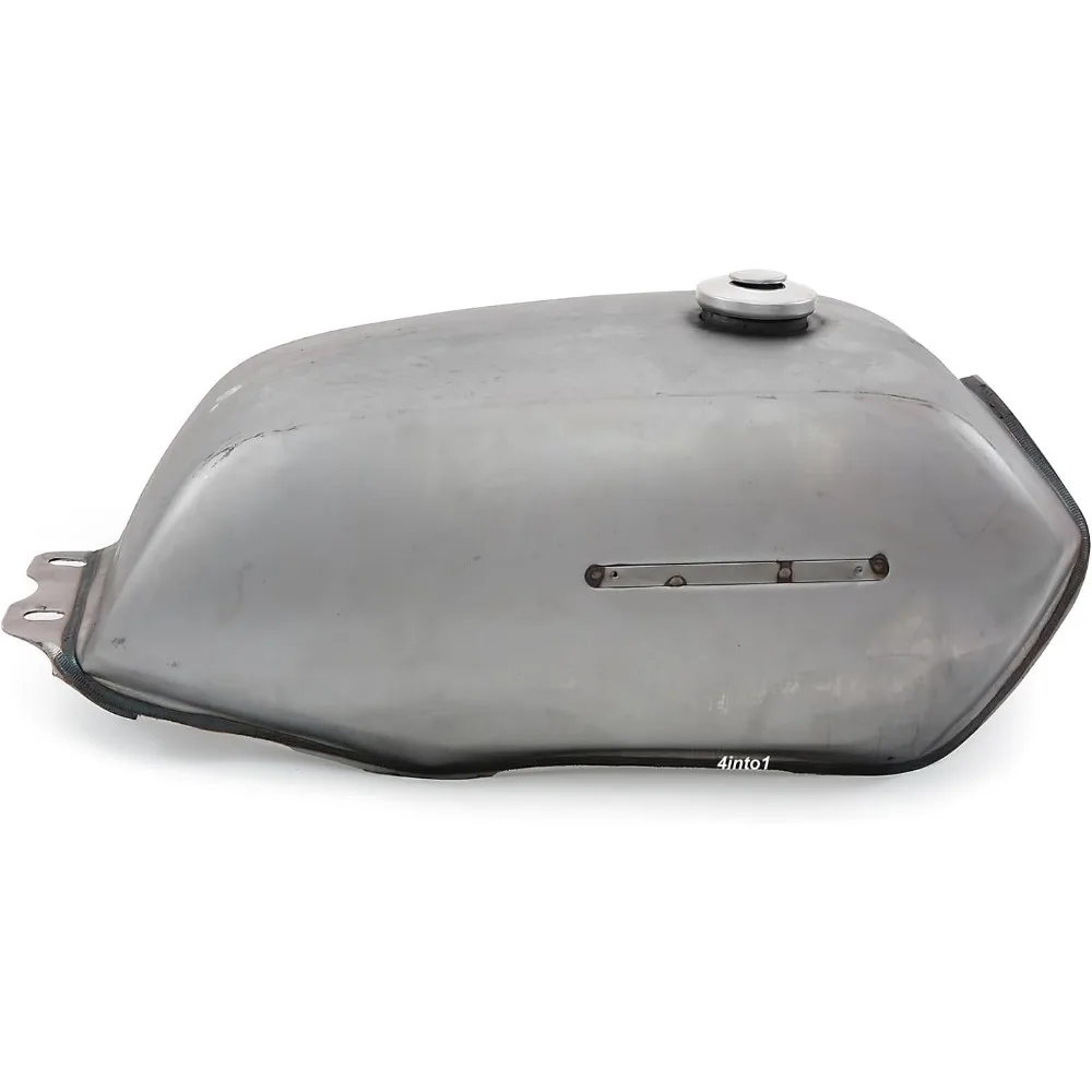 3.2 Gallon Raw Steel Motorcycle Fuel Tank, 12L Capacity