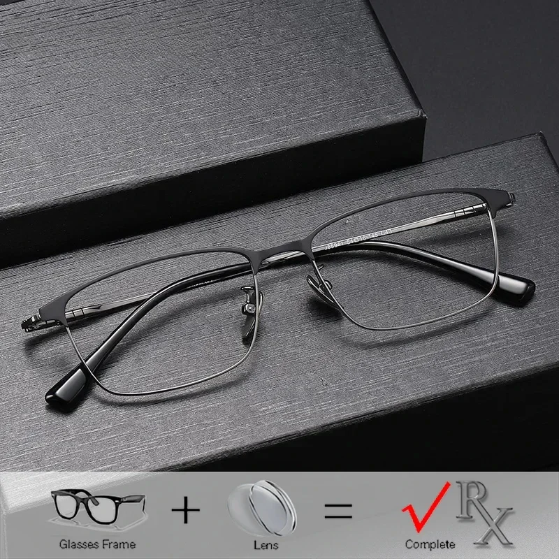 Rectangle Doctor With Prescription Eyeglasses Men Titanium Optical 1.74 Bifocal Glasses Myopia Photochromic Progressive Eyewear