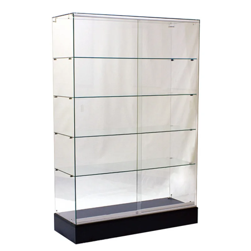 (Customized) aluminum tempered glass with lockable wall cabinet display of book stand showcase shelves