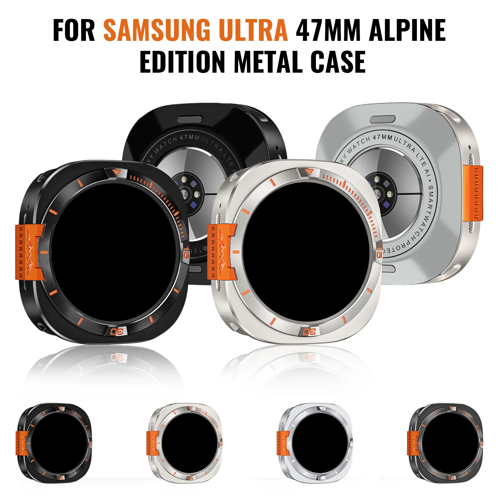 Metal Full Wrap Protective Case For Samsung Ultra 47mm Watch, Mountain Pattern Decor,  Cover for Outdoor Adventure Sports