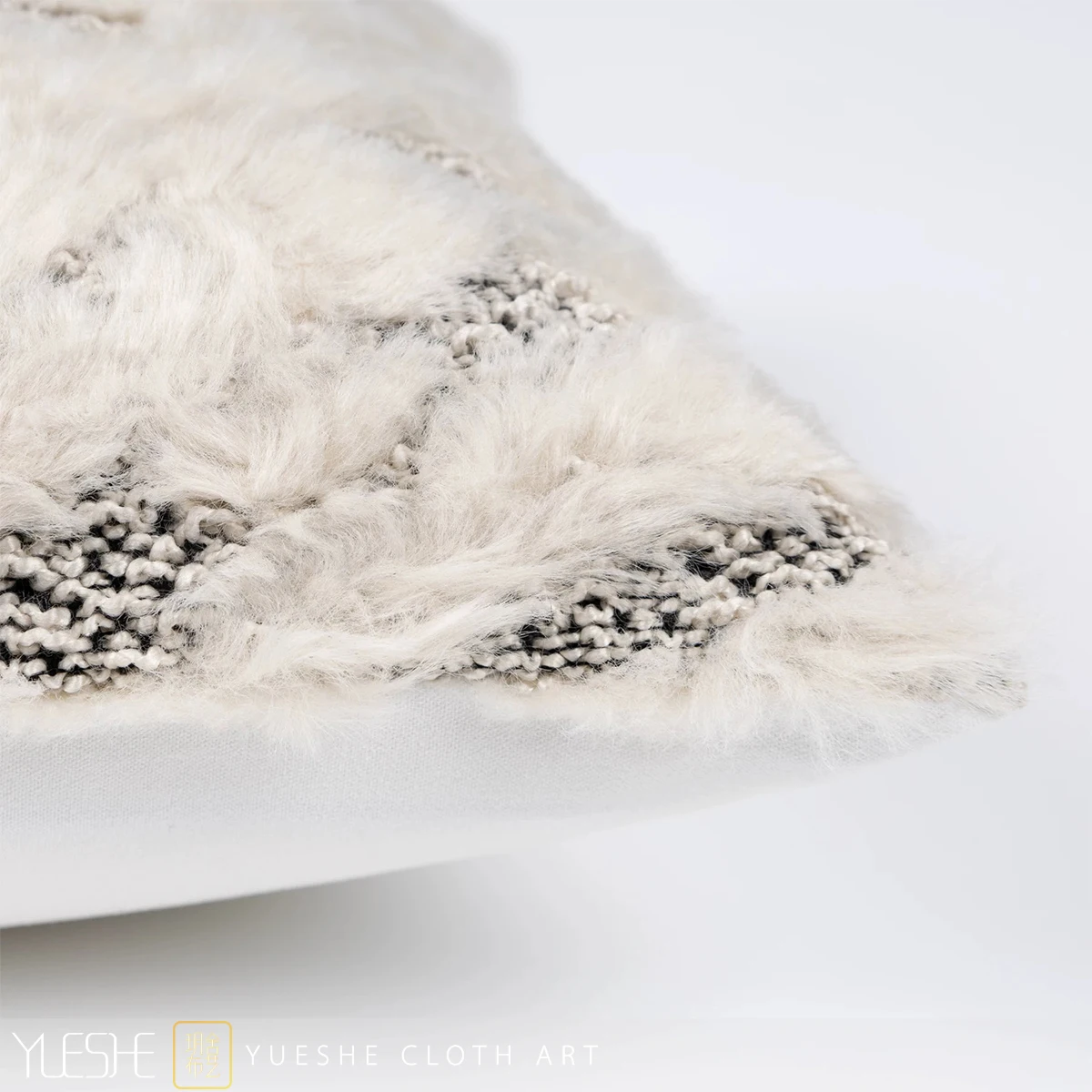 Pillow Sofa Living Room Light LuxurySmall Fragrant Wind Mi Bai Wool Blended Splicing Waist PillowModel Room Villa Bedhead Pillow