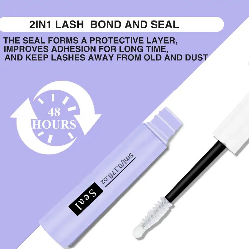 1Pcs Strong Hold Cluster Lash Glue 2 In 1 Bond And Seal/Lock Waterproof Fast Drying Glue And Sealer Dual-Ended Eyelash Glue