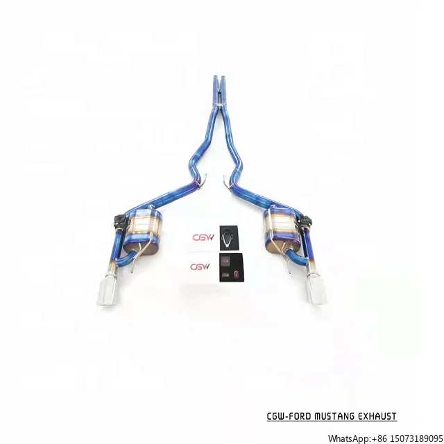 

For GT 5.0L Titanium Exhaust Pipe Catback Muffler with Electric Valves 2015+