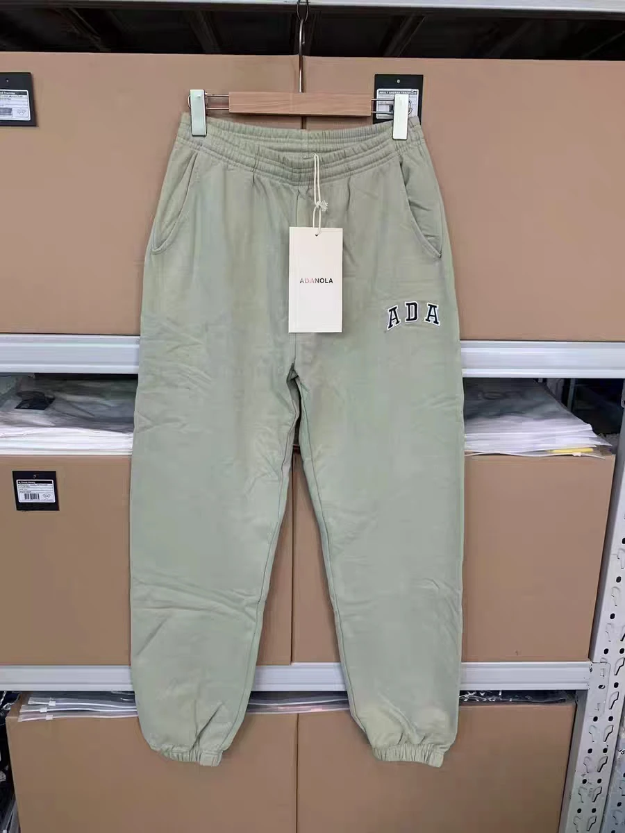 Spodnie dresowe damskie Fitn Spor Brand ADA z grubej bawełny, asymetryczne, luźne, długie spodnie typu string.